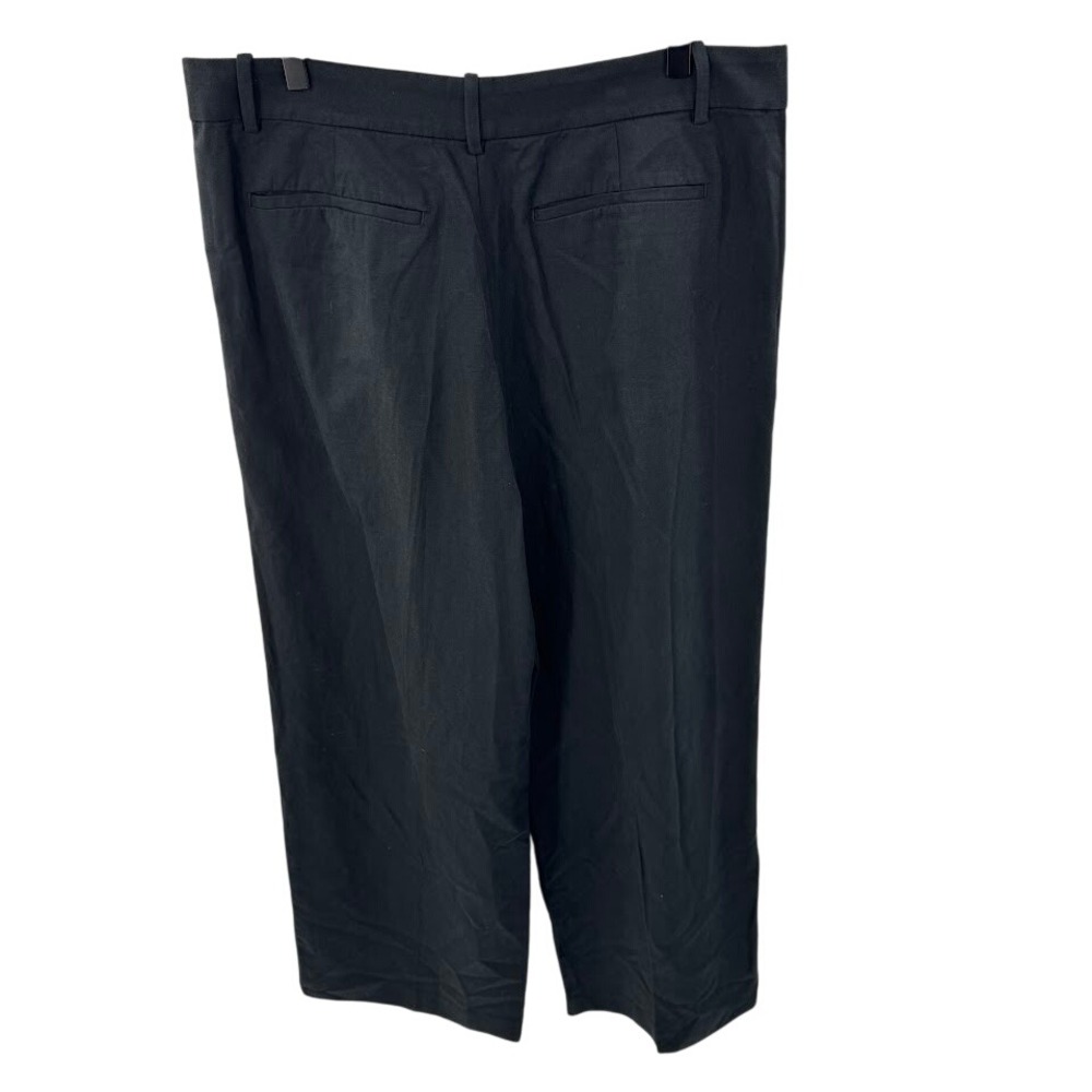 Madewell The Slouchy Straight Pant Size 12 Black Wide Leg Pleated Front Trousers - Picture 3 of 9